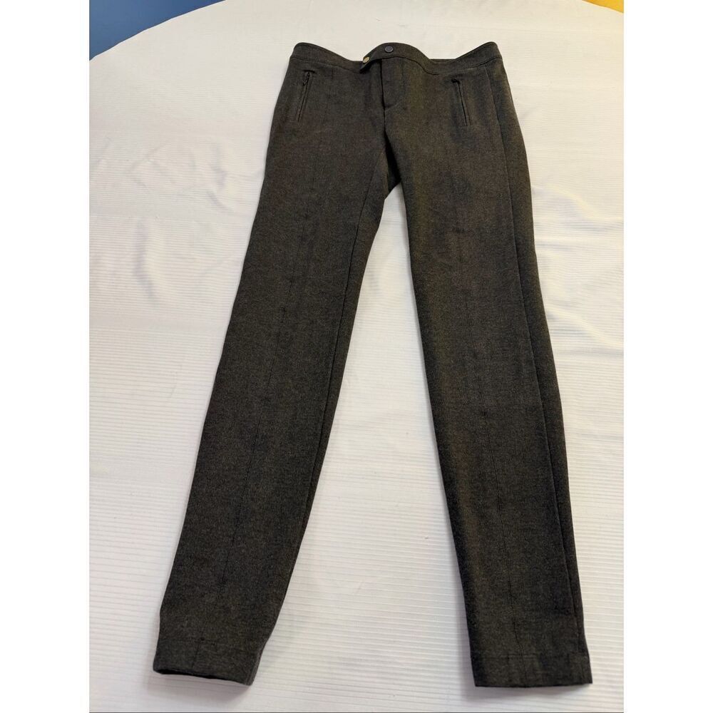 VINCE Dark Grey Front Seam Slim Fit Viscose Blend Trousers Size 4